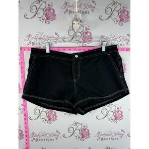 Point zero mini shorts Black Womens Stretch Cotton Shorts Classic Everyday Style
